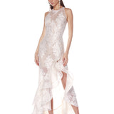 Sicilia Silver Sequin Maxi Dress - SAMPLE