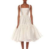 Tiara White Midi Dress