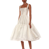 Tiara White Midi Dress
