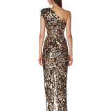Tokyo Gold Multi One Shoulder Maxi Dress - SAMPLE