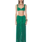 Valeria Green Fringe Maxi Set