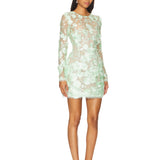 Bouquet Maraya Mint Long Sleeve Dress