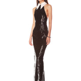 Wednesday Sequin Halterneck Gown