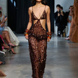 Amani Cutout Sequin Maxi Dress