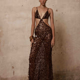 Amani Cutout Sequin Maxi Dress