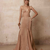 Ashanti V-Neck Organza Gown