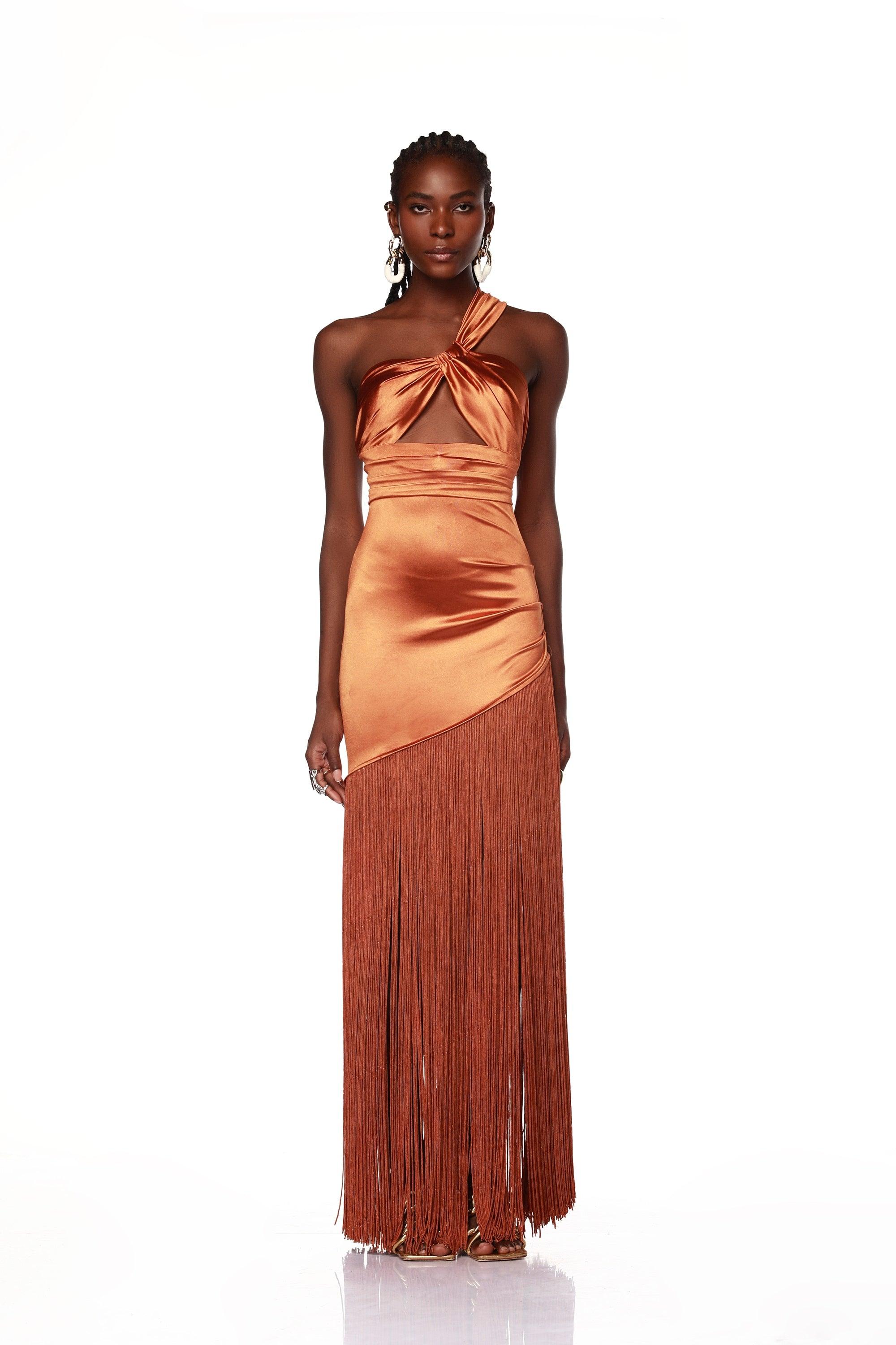 Bronx maxi dress in rust best sale