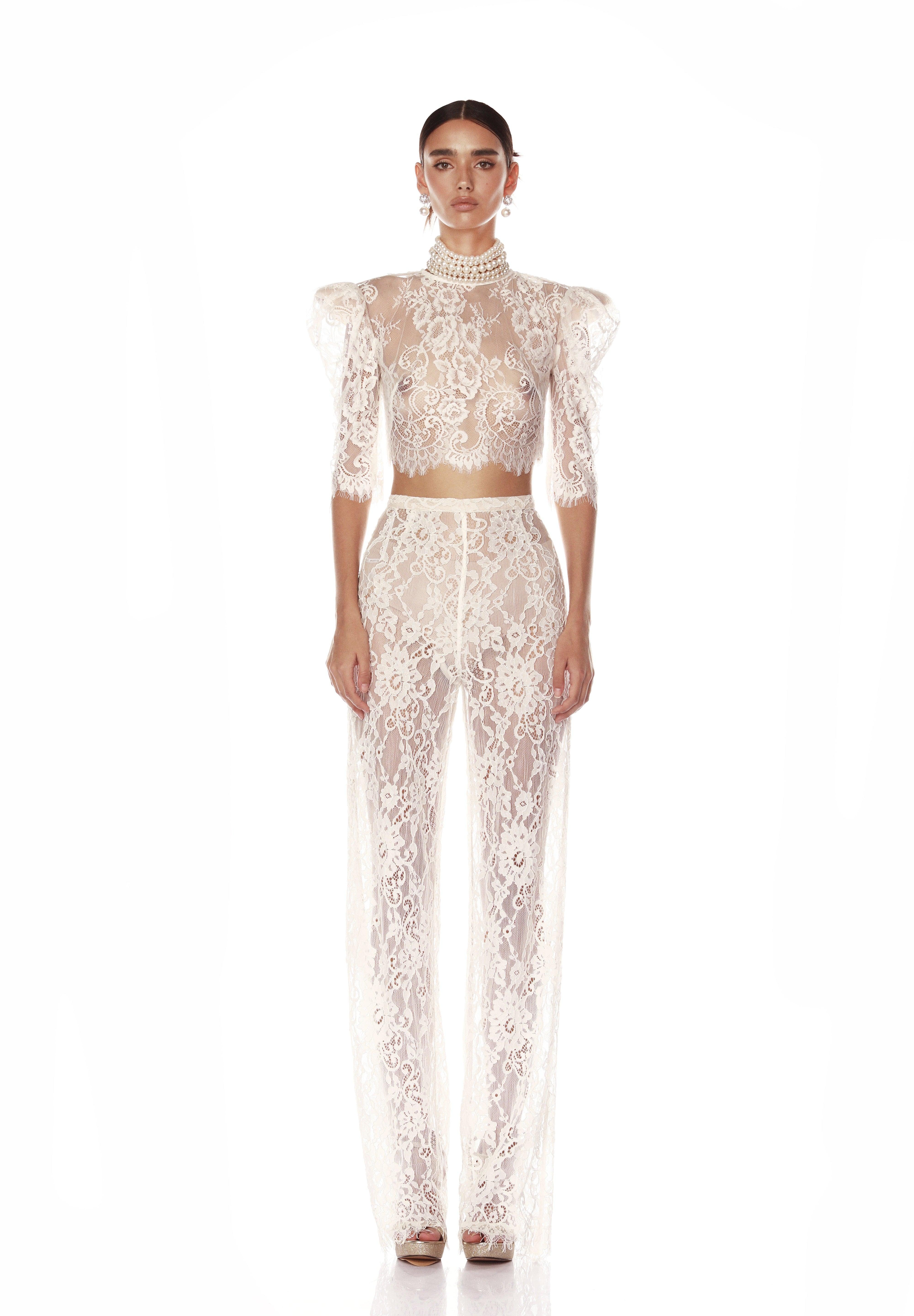 Capri Blanc Lace Pants - Pre Order - BRONX AND BANCO