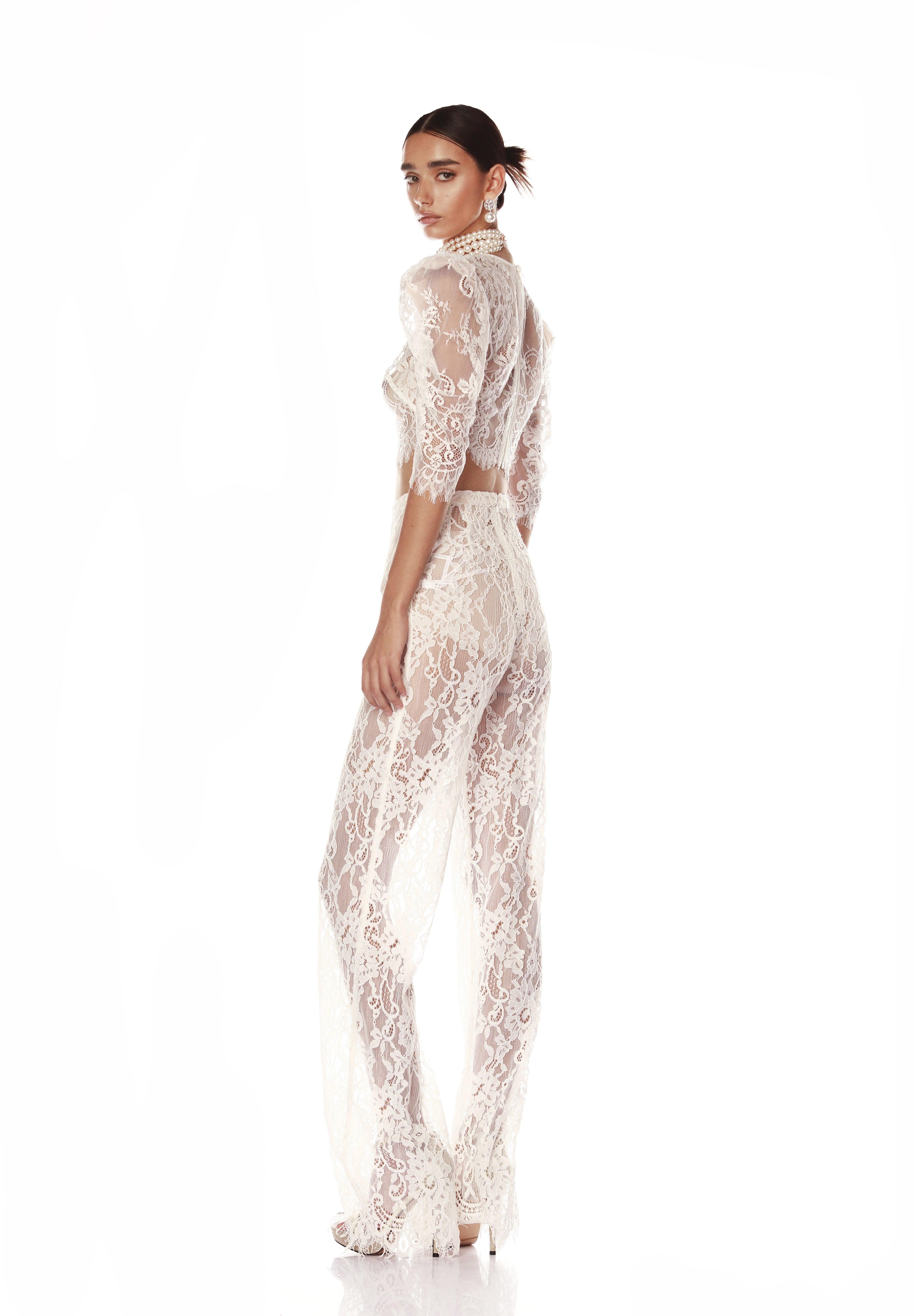 Capri Blanc Lace Pants - Pre Order - BRONX AND BANCO