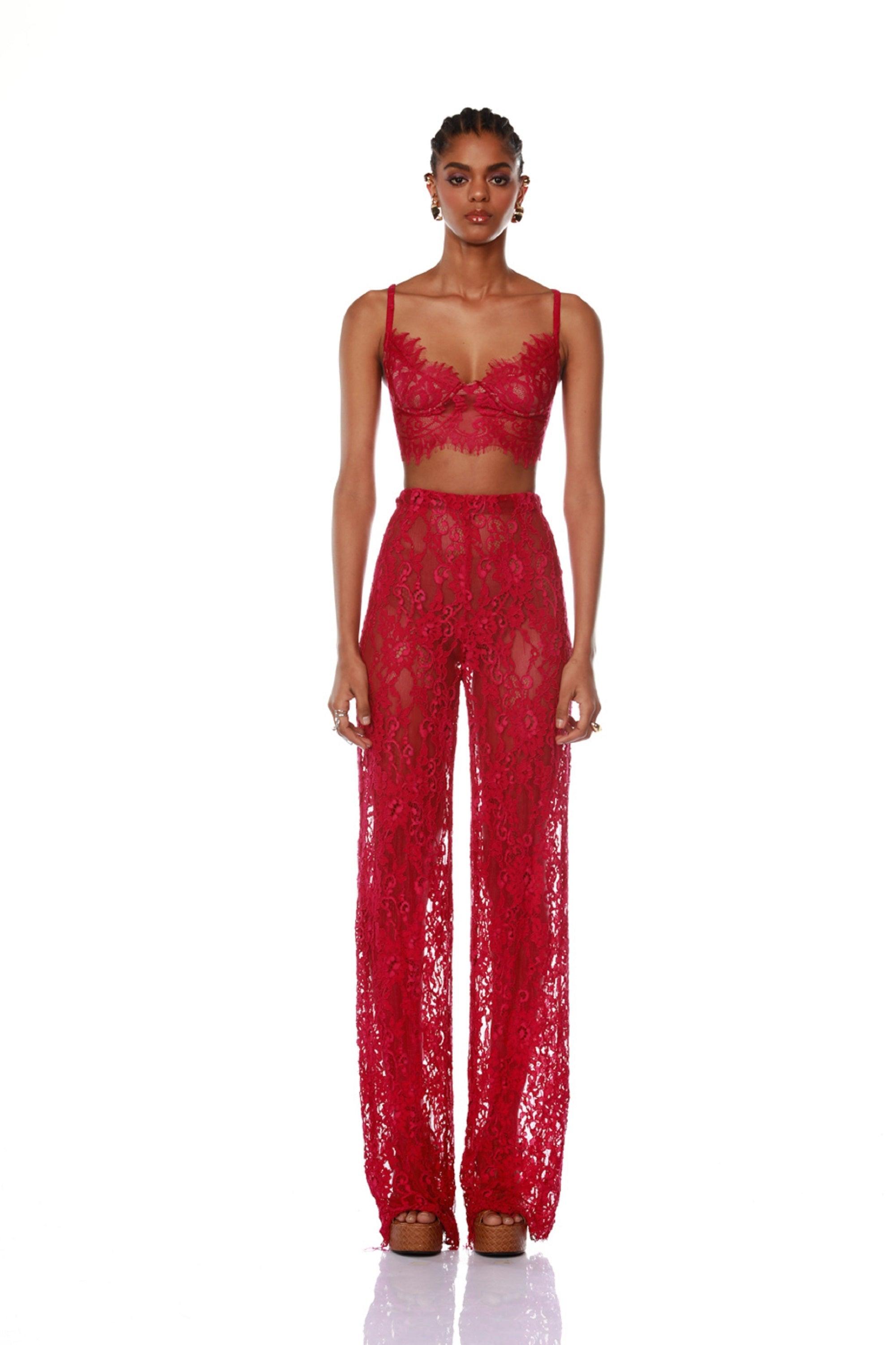 Capri Fuchsia Lace Pant - Pre Order - BRONX AND BANCO