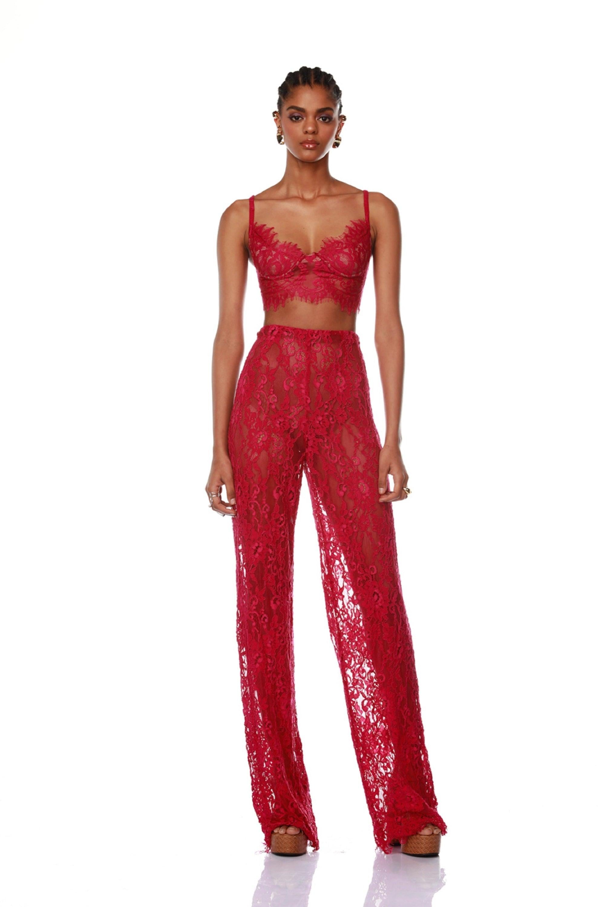 Capri Fuchsia Lace Pant - Pre Order - BRONX AND BANCO