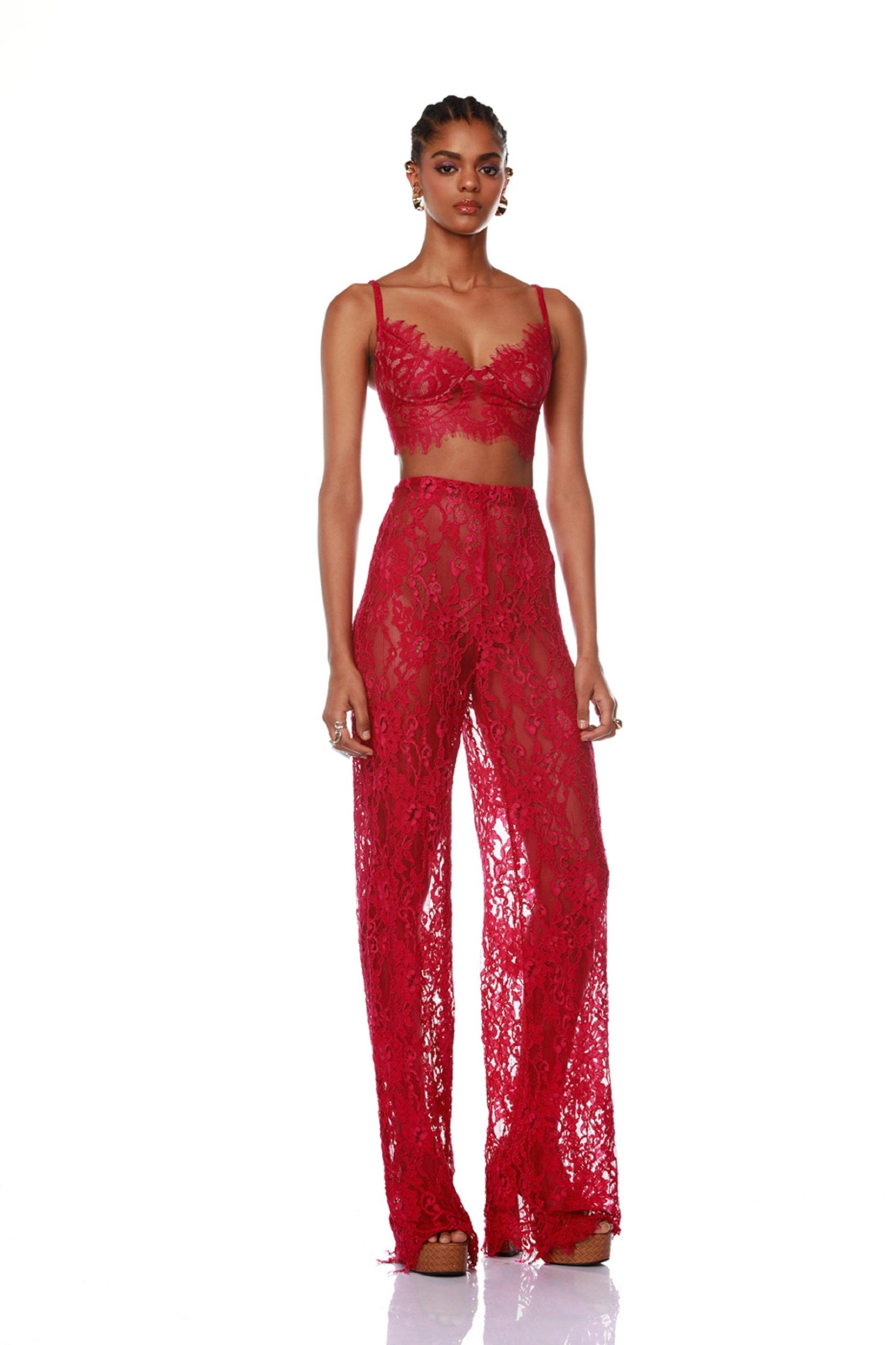 Capri Fuchsia Lace Pant - Pre Order - BRONX AND BANCO