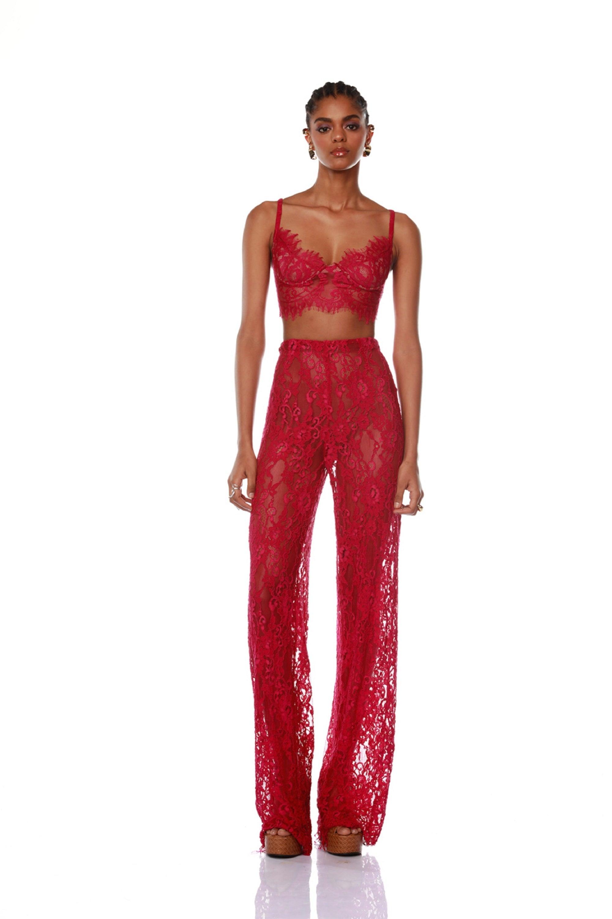 Capri Fuchsia Lace Pant - Pre Order - BRONX AND BANCO