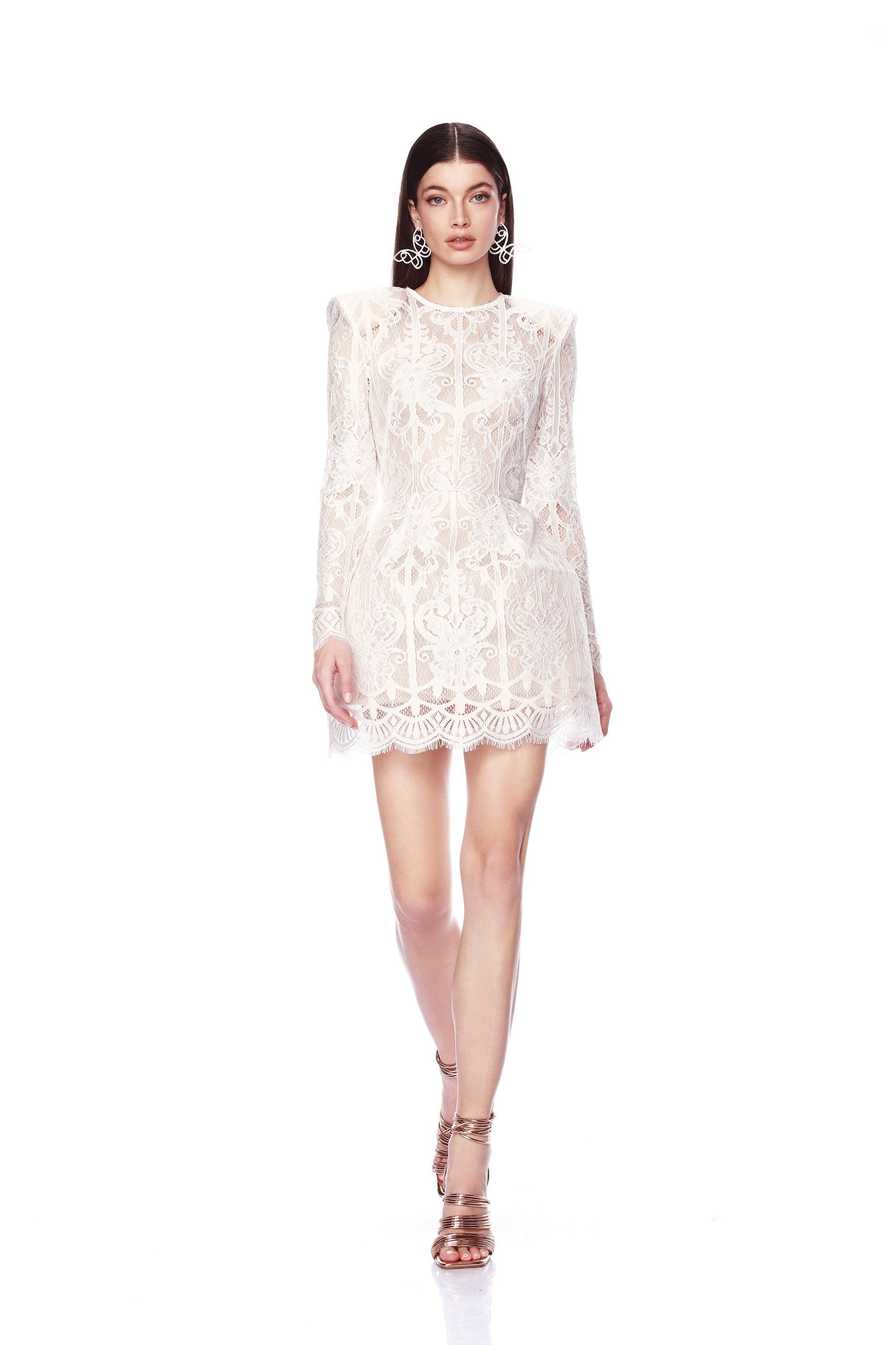 Casey White Lace Mini Dress - BRONX AND BANCO