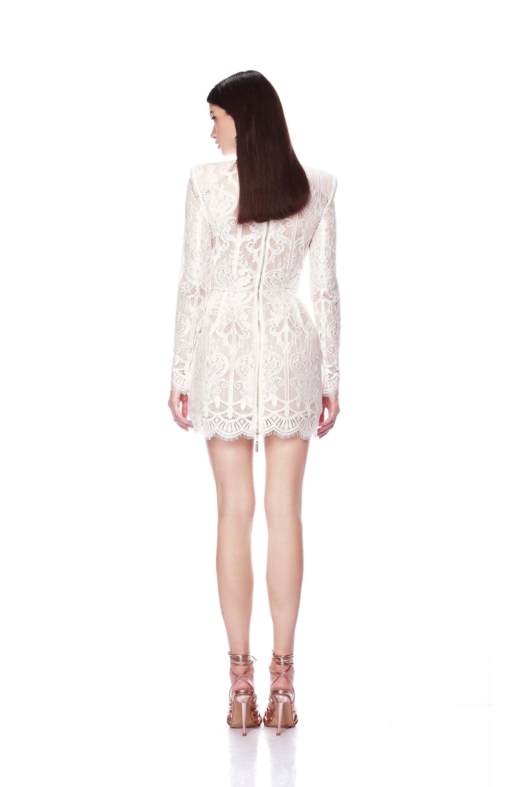 Casey White Lace Mini Dress - BRONX AND BANCO