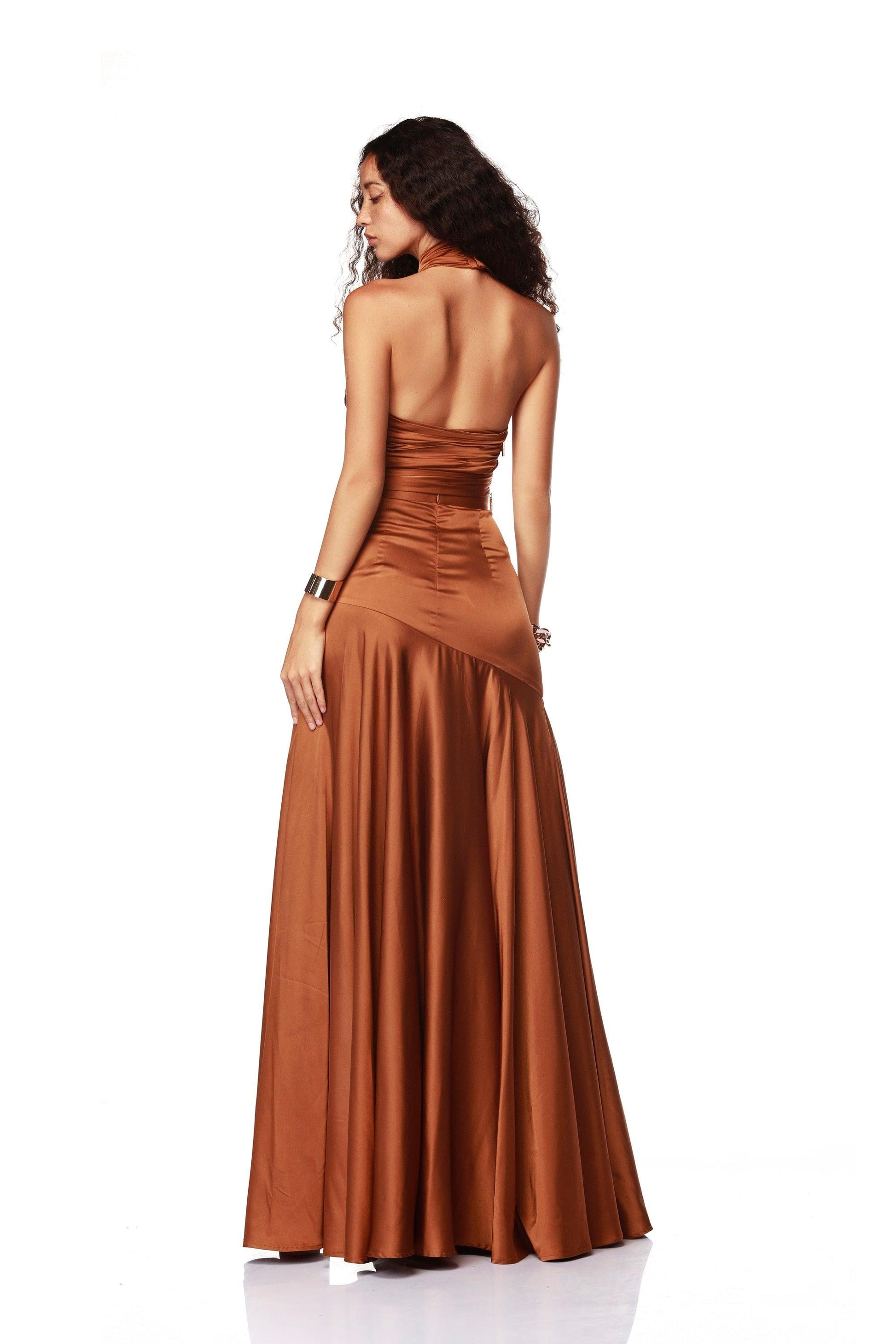 Cleopatra Silk Copper Gown - Pre Order - BRONX AND BANCO