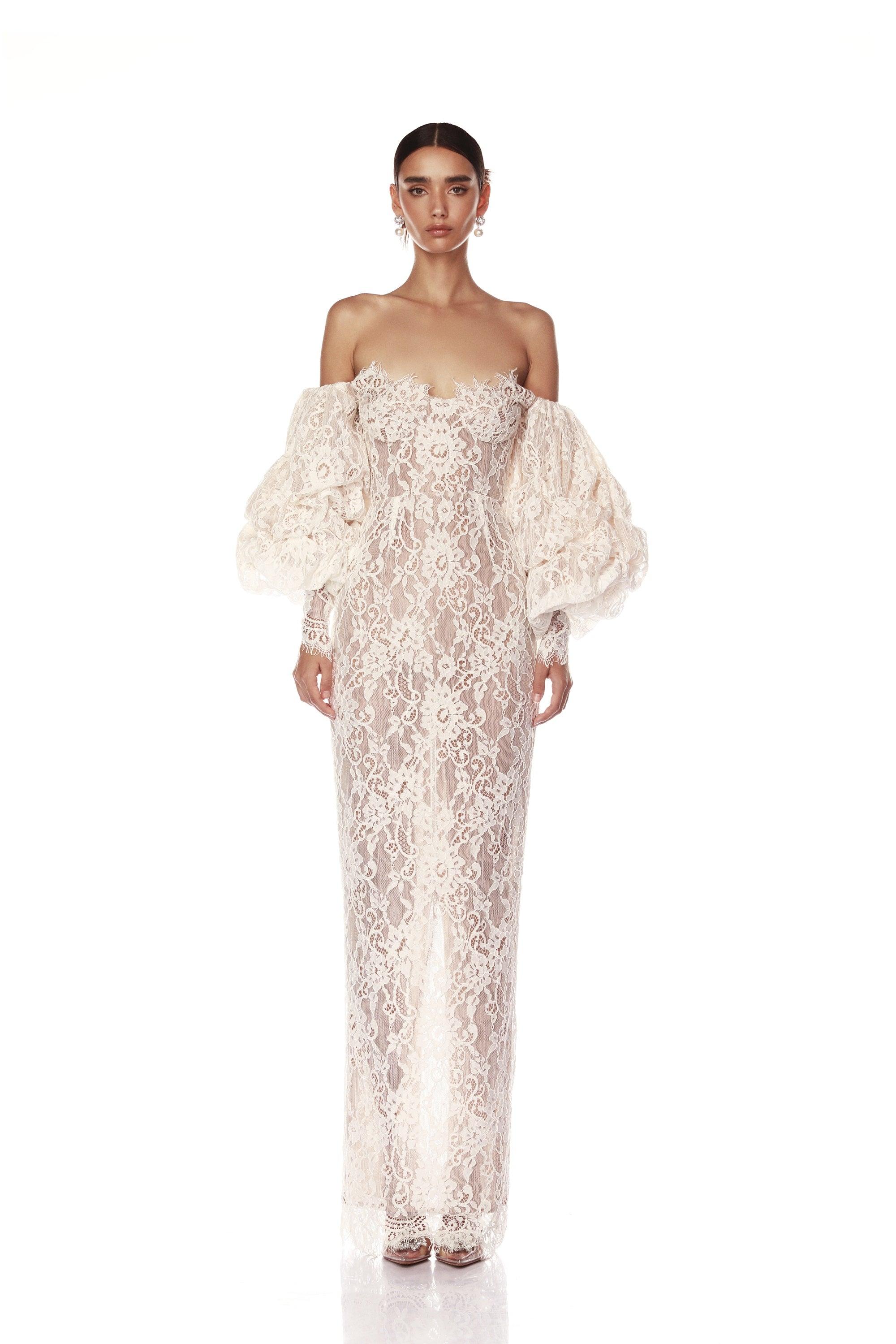 Colette Blanc Off the Shoulder Gown - Pre Order - BRONX AND BANCO