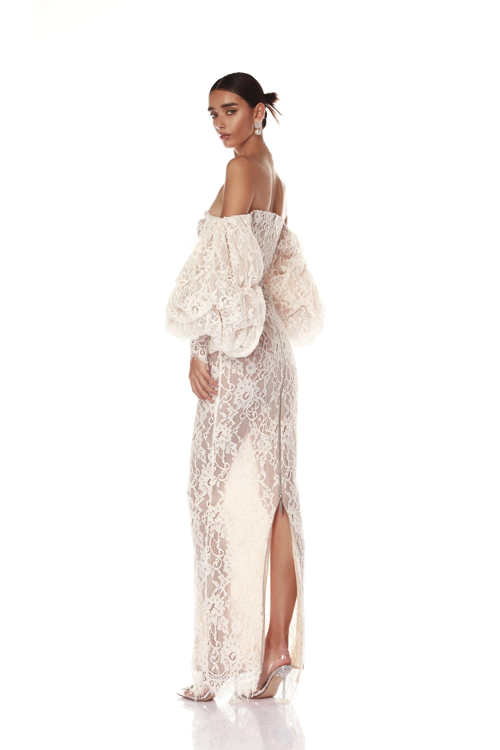 Colette Blanc Off the Shoulder Gown - Pre Order - BRONX AND BANCO