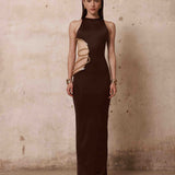 Coralie Sleeveless Cutout Snake Dress