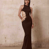 Coralie Sleeveless Cutout Snake Dress