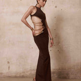 Coralie Sleeveless Cutout Snake Dress