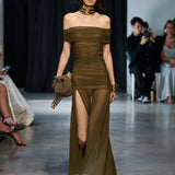 Dakar Off Shoulder Sheer Maxi
