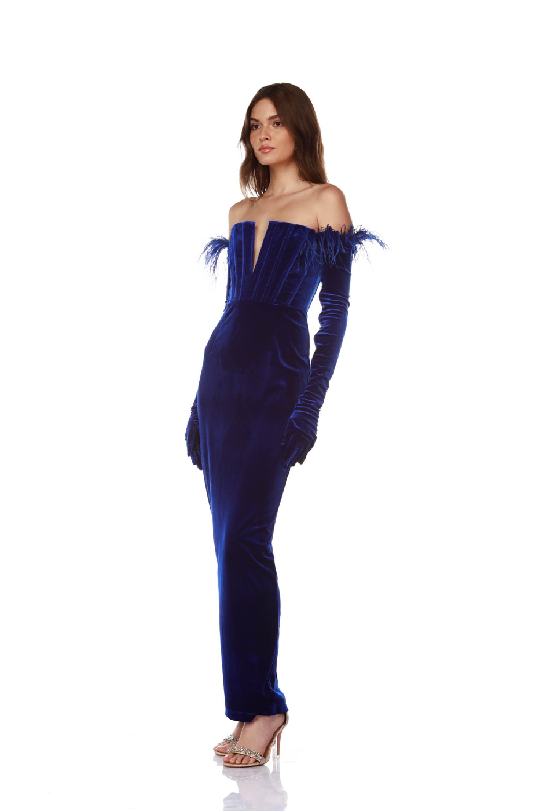 Florentina Cobalt Gown - BRONX AND BANCO