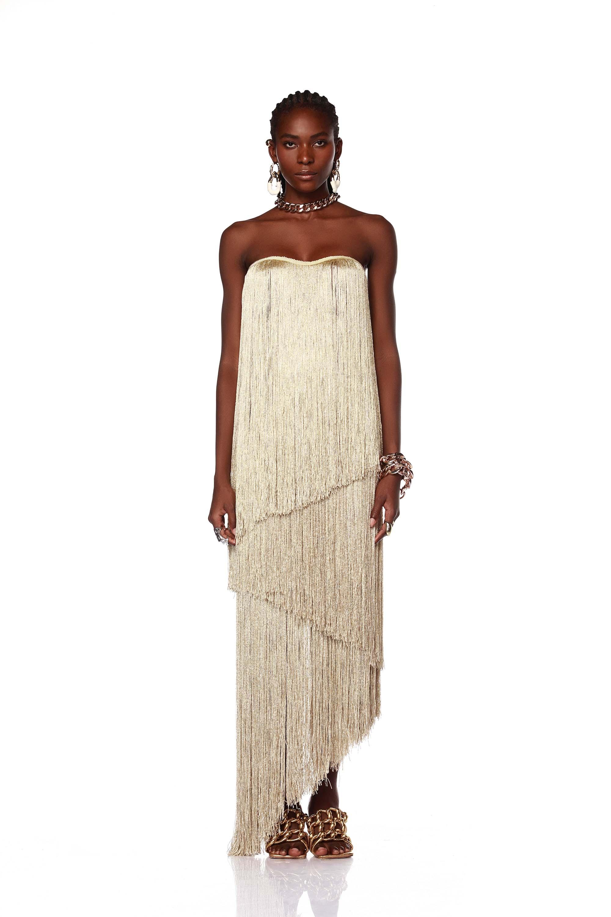 Adisa Strapless Gold Gown - Pre Order - BRONX AND BANCO