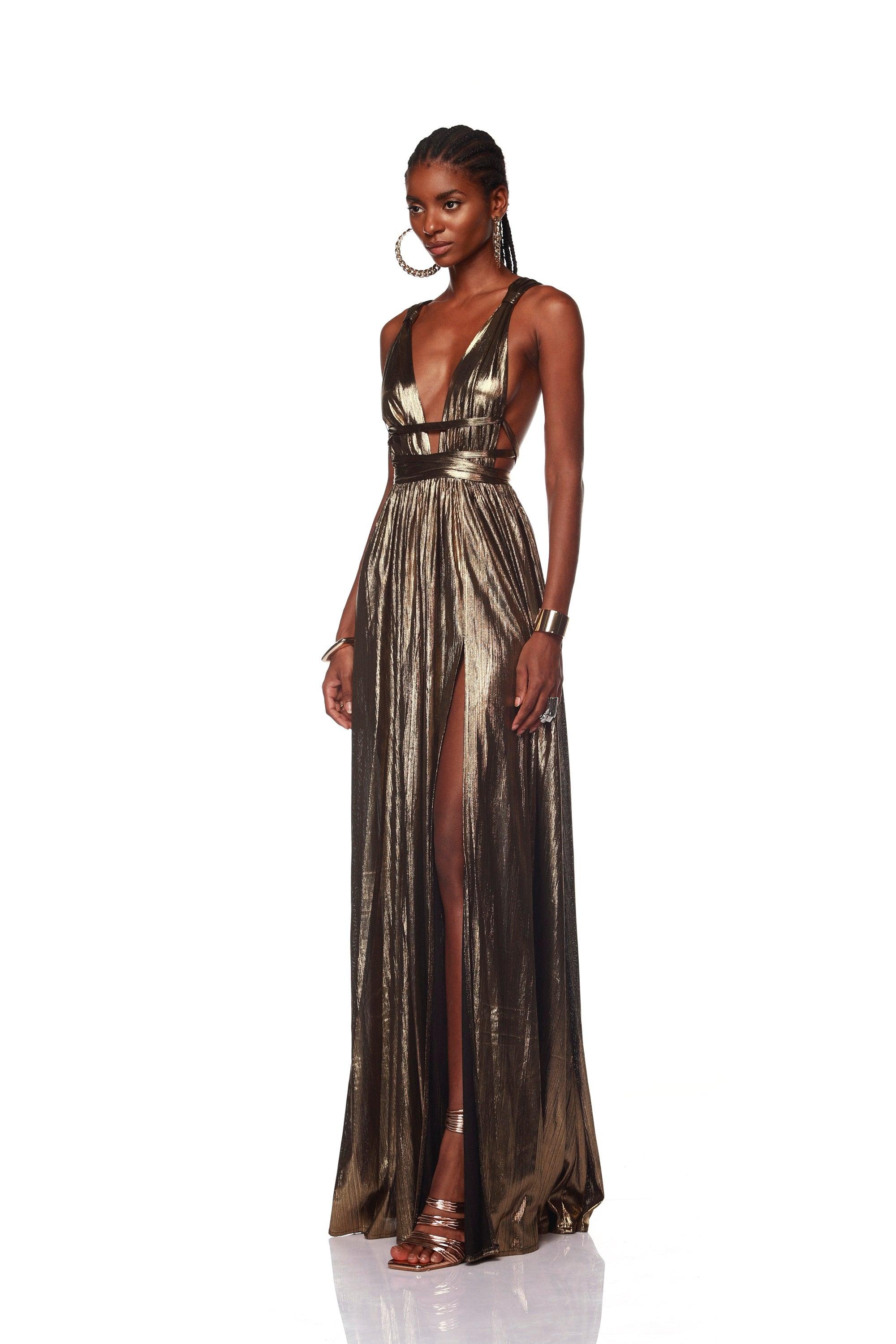 Gold Metallic Dress - Lurex Maxi Dress - Sleeveless Maxi Dress - Lulus