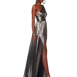 Goddess One Shoulder Silver Gown - Pre Order - BRONX AND BANCO