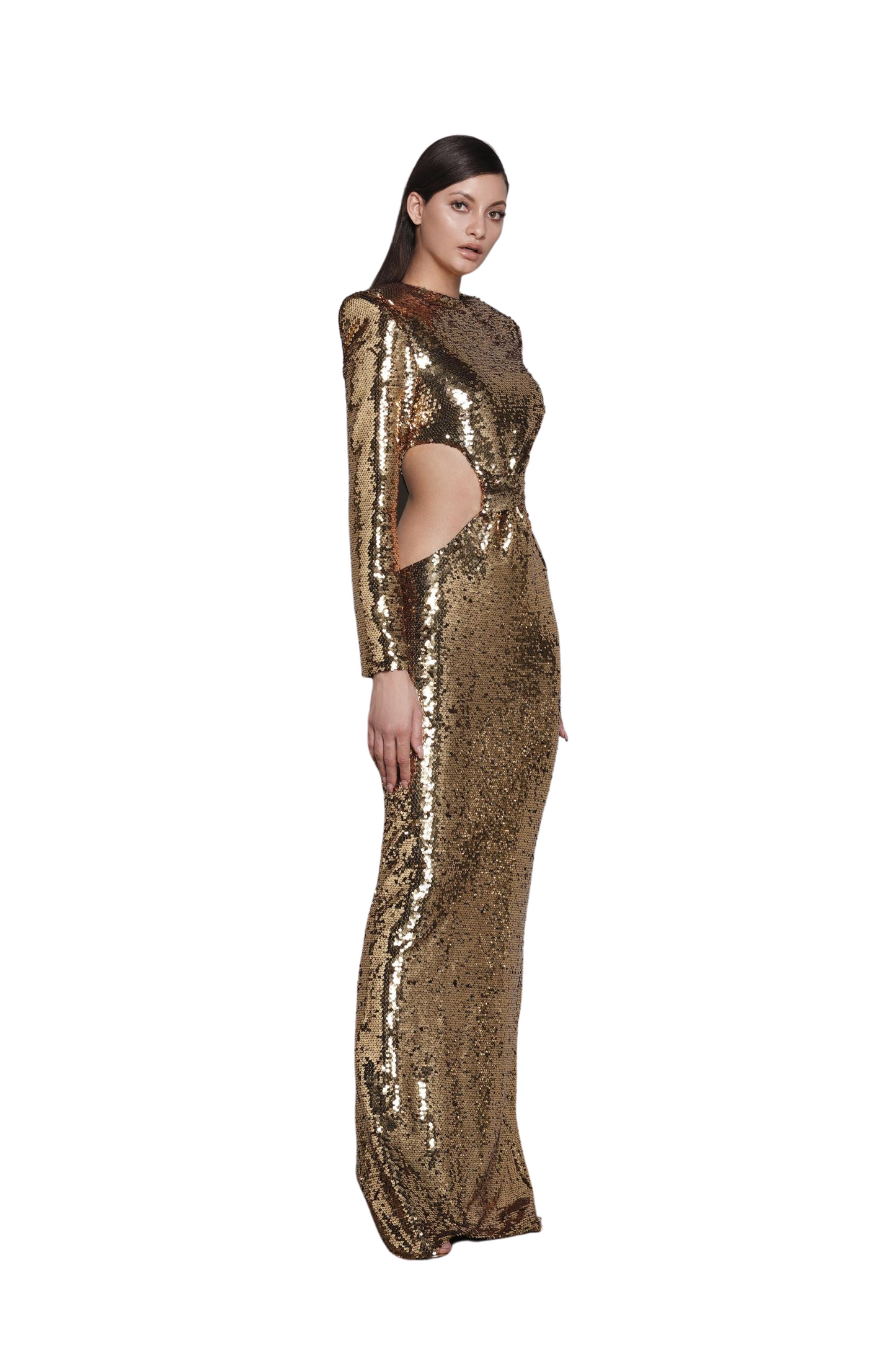 Gottika Gold Sequin Gown