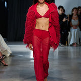 Hollis Top & Maxi Skirt Set + Marlowe Feather Bomber Jacket