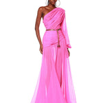 Jafari One Sleeve Pink Gown - Pre Order - BRONX AND BANCO