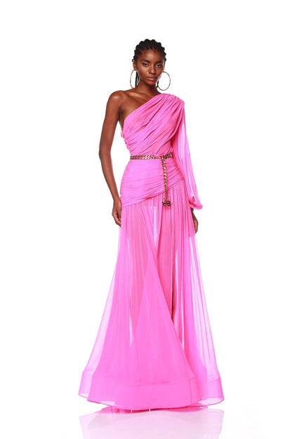 Jafari One Sleeve Pink Gown - Pre Order - BRONX AND BANCO