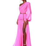 Jafari One Sleeve Pink Gown - Pre Order - BRONX AND BANCO