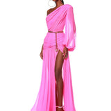 Jafari One Sleeve Pink Gown - Pre Order - BRONX AND BANCO