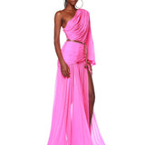 Jafari One Sleeve Pink Gown - Pre Order - BRONX AND BANCO