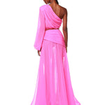 Jafari One Sleeve Pink Gown - Pre Order - BRONX AND BANCO