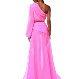 Jafari One Sleeve Pink Gown - Pre Order - BRONX AND BANCO