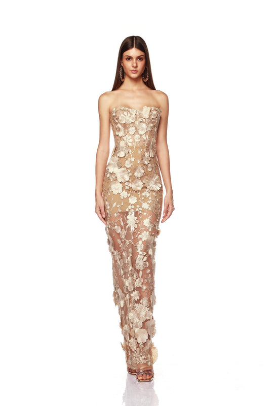 Jasmine Gold Maxi Dress - Pre Order
