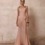 Kaya Sheer Illusion Metal Gown