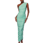 Maya One Shoulder Diamond Midi Dress - Pre Order - BRONX AND BANCO