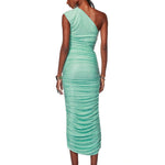 Maya One Shoulder Diamond Midi Dress - Pre Order - BRONX AND BANCO