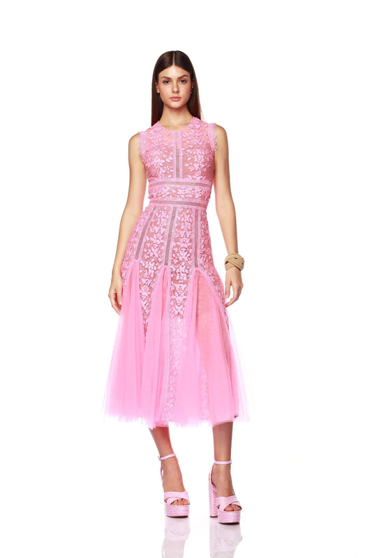 Megan Baby Pink Midi Dress - Pre Order