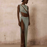 Morocco Sleeveless Cutout Diamond Gown