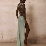 Morocco Sleeveless Cutout Diamond Gown