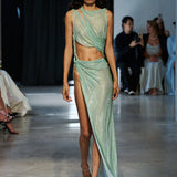 Morroco Sleeveless Cutout Diamond Gown