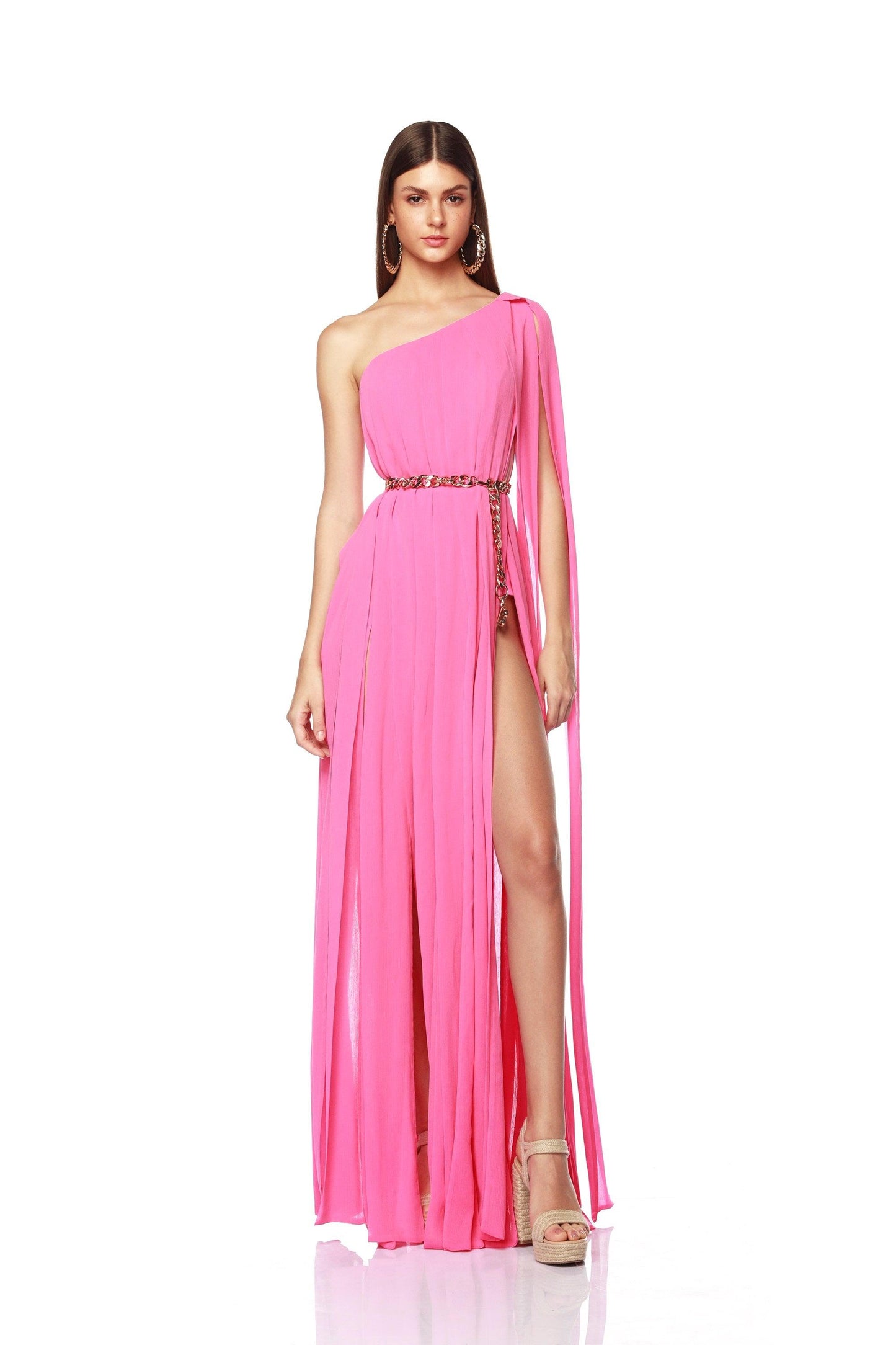 Nia Hot Pink One Shoulder Gown - Pre Order - BRONX AND BANCO