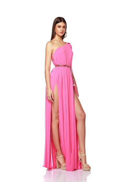 Nia Hot Pink One Shoulder Gown - Pre Order - BRONX AND BANCO