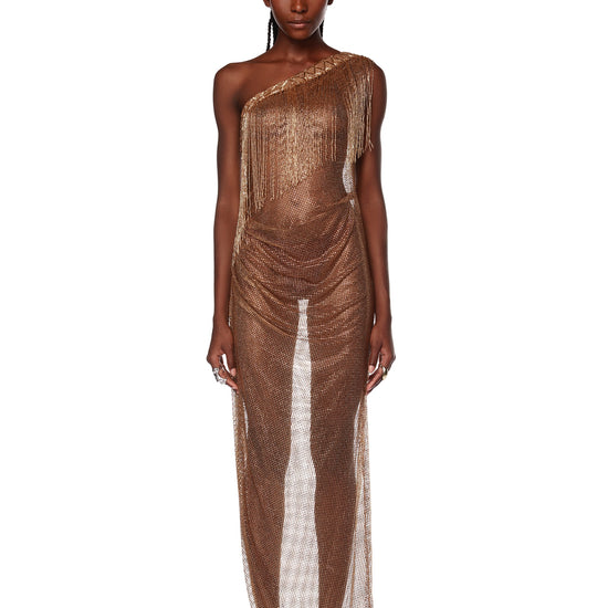 Ashanti One Shoulder Gold Gown - Bronx and Banco - Free Shipping ...